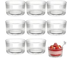 Transparante dessertglazen van 200 ml voor ijs, panna cotta en tiramisu - vaatwasmachinebestendig en stijlvol