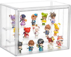 Transparante Display Box voor Figuren – Stofvrije Figurine Vitrine – Acryl Look Verzamelfiguur Vitirne Kast - Verzamelbox voor Action Figures & Modellen – Stofdichte Opbergdoos – 36 x 22 x 26,5 cm – Geschikt voor Pop Mart & Verzamelobjecten