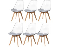 Transparante Eetkamerstoelset - 6 Stuks, Milieuvriendelijk en Comfortabel