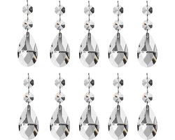 Transparante glazen druppelhanger voor kristallen verlichting - 10 stuks