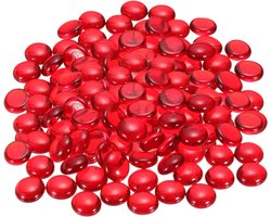 Transparante glazen kralen voor vuurkorven, ronde kiezels, grind decoratie 1000 g - rood