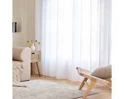 Transparante gordijnen - luchtig en decoratief - 1-delige set - 228 x 228 cm - polyester