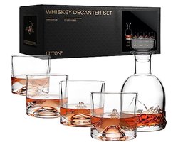 Transparante Karaf en Glazen Set met Koelsysteem - Set van 5 Stuks