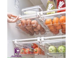 Transparante koelkast organizer - extra lade in koelkast - doorzichtig met scheiding - verstelbaar