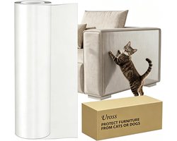 Transparante Krabbescherming voor Bank, Zelfklevende Tape van 5 m x 43 cm, Extra Lange Anti-Krab Film voor Katten, Meubelbescherming en Kattenwandfolie