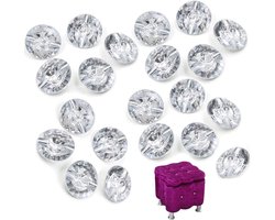 Transparante Kristal Bekleding Knopen en Nagels - Set van 60 stuks voor Banken en Meubels - DIY Craft Decoratie met Metalen Gesp.
