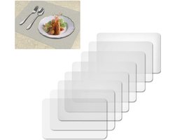 Transparante kunststof placemats - set van 8 - antislip en afwasbaar - hittebestendig