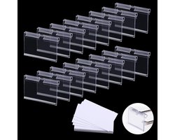 Transparante Labelhouders - 60 Stuks Met 80 Papieren Labels - Voor Organisatie van Opbergdozen en Rekken