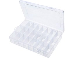 Transparante Opbergdoos met Verdelers, Bead Storage Containers 24 Grids, Plastic Sieraden Organizer Doos, Clear Sieraden Opslag Sorteerdozen voor Craft, Sieraden, Gereedschap, Kleine Accessoires