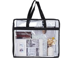 Transparante opbergtas - PVC-kledingopbergtas - Opvouwbaar dekbedovertrek met handvatten - Opbergdoos voor verhuizingen - Kleding, dekens, speelgoed en boeken - 46*23*38CM
