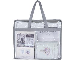 Transparante opbergtas - PVC-kledingopbergtas - Opvouwbaar dekbedovertrek met handvatten - Opbergdoos voor verhuizingen - Kleding, dekens, speelgoed en boeken - 46*23*38CM