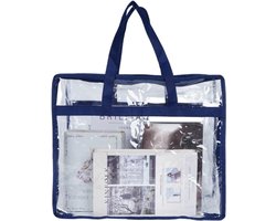 Transparante opbergtas - PVC-kledingopbergtas - Opvouwbaar dekbedovertrek met handvatten - Opbergdoos voor verhuizingen - Kleding, dekens, speelgoed en boeken - 46*23*38CM