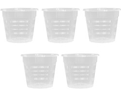Transparante Orchideeënpot 5 stuks Diameter 14 cm Hoogte 12 cm - Kunststof Orchideepotten met Gaten - Binnenpot voor Orchideeën