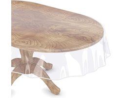 Transparante Ovale Tafelbeschermer 152 x 229 cm - Waterdichte Vinyl Tafelkleed voor 4-6 Stoelen, Ideaal voor Bescherming en Onderhoud van Tafeloppervlakken