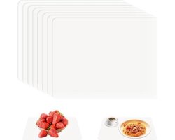 Transparante placemats, 40 x 30 cm, kunststof placemats, antislip en hittebestendig, afwasbaar, tafelplacemat, eenvoudige reiniging, 8 stuks