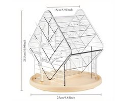Transparante plastic bureau-opberger, draaitafel, kaptafel, huidverzorgingsproducten, parfumrek, opbergdoos