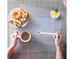 Transparante plastic tafelmat, geschikt voor de eettafel in de keuken, transparant en duurzaam