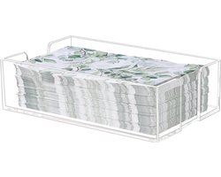 Transparante Rechthoekige Acrylhouders voor Handdoeken en Servetten met Antislip Mat voor Diverse Gebruiken