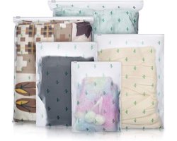 Transparante reistassen - Set van 25 waterdichte en afsluitbare zakjes in 5 verschillende maten. Ideaal voor het organiseren van kleding, schoenen, handdoeken en cosmetica tijdens je reis. Mat en transparant design voor gemakkelijke identificatie van