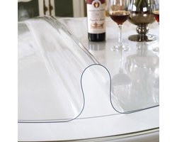 Transparante Ronde PVC Tafelbeschermer Ø80 cm | Waterdicht en Bestendig tegen Vlekken | Milieuvriendelijk Materiaal | Snijbaar voor Eettafel, Keuken en Bureau