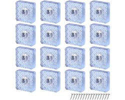 Transparante Siliconen Voetbeschermingspads - Antislip Rubber Voetjes voor Meubels, Stoelen en Tafelpoten (30x30x10mm) - 16 Stuks met Schroeven