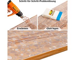 Transparante Tafelbeschermfolie met Structuur (1,5 mm Dik) voor Glazen en Hoge Glans Tafels - 110x100 cm Tafelkleed Beschermer