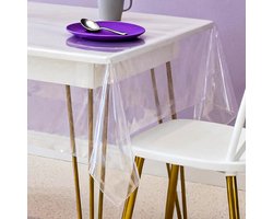 Transparante Tafelkleed Film 90 x 130 cm - Waterdicht, Wasbaar en Beschermend voor Buitengebruik, 0.12 mm Dikte, Ideaal voor Tuinfeesten en Barbecues