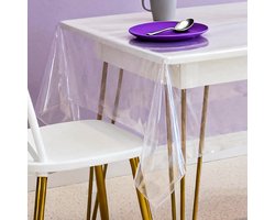 Transparante Tafellaken Film 110 x 120 cm - Waterdicht en Wasbaar PVC Tafelkleed voor Buiten, Bescherming tegen Vuil, Dikte 0.12 mm, Ideaal voor Feestjes en Barbecues
