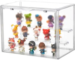 Transparante Vitrinekast voor Actiefiguren en Speelgoed - Acryl Displaybox met 2 Lagen - Zelfmontage - 27 x 21 x 18 cm