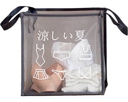 Transparante Wasmand met Dubbele Handvat Opvouwbare Vuile Wasmand Mand Wasmand Opbergbakken voor het Organiseren van Huis Kleding Handdoeken Speelgoed - Enkellaags Lichtgrijs Mesh Ademende wasmand - Klein