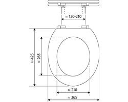 Transparante WC-bril met decoratie en metalen scharnieren