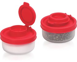 Transparante Zout- en Peperstrooier Set van 2 - BPA-vrij en Compact voor Kamperen, Wandelen en Buitenkeuken