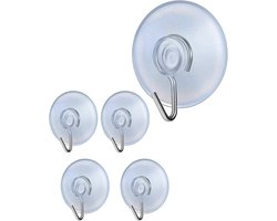 Transparante Zuignap Haken Set voor Badkamer en Keuken - Verwijderbaar en Duurzaam - Geschikt voor Handdoeken - 5 Stuks
