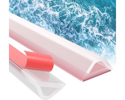 Transparent 200 cm opvouwbare douchedrempel waterdam - siliconen anti-overloop douchebarrière, waterdicht, schimmelwerend en stevig, rolstoeltoegankelijk voor keukengootsteen, vensterbank, badrand, Blokkeert effectief de waterstroom - Cyslmuk®