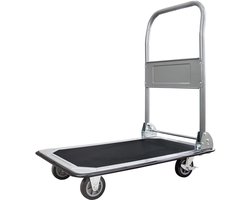 Transportkar, steekwagen, platformwagen, inklapbaar, draagvermogen tot 150 kg, parkeerrem, transporthulp met zwenkwielen, pakketkar met antislipcoating, inklapbare transportwagen Trucky