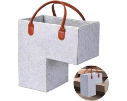 Trap Organizer Mand - Trapmand - L-vormige opvouwbare trapmand - Opbergzak - vilten trap mand - wasmand - speelgoedmand - huishoudelijke artikelen - voor wasgoed, speelgoed - 42*42*25.5 cm - lichtgrijs