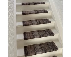 Trapmatten - Stairkiss barnwood - 15 stuks - 65x21x3,5cm - Rechthoekig