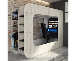 Trasman - slaper Graham met gamebureau - 90x200 - Bruin