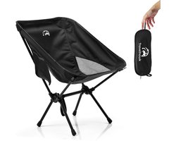 Travelhawk Campingstoel - Strandstoel - Strandstoel Opvouwbaar - Visstoel - Vouwstoel - Opvouwbaar - Inklapbaar - Lichtgewicht - Zwart
