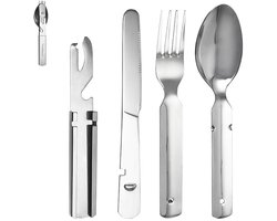 Travelhawk Reisbestek - Bestek To Go - Meeneem Bestek - Reis Bestek - Bestekset - Camping Bestek - Inclusief Handig Schuifsysteem - Zilver