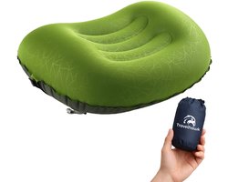 Travelhawk Reiskussen - Kampeer Kussen Opblaasbaar - Lichtgewicht En Snel Opblaasbaar - Groen