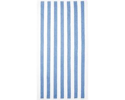 Travelhawk Strandlaken - Badlaken - Strandlakens - Handdoek - 152cm x 76cm - Reishanddoek - Cabana Streep - 100% Katoen - Blauw