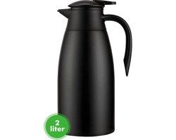 Travelhawk Thermoskan - 2 Liter - Isoleerkan - Zwart - Koffie - Thee - Voor warme en koude dranken