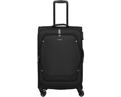 Travelite Umbria 4 wielen Trolley M 67 cm met uitbreidingsplooi - Zachte bagage - TSA slot - black