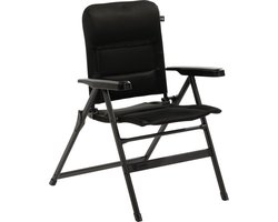 Travellife Barletta Campingstoel Comfort M black - In 7 standen verstelbaar - 2D mesh bekleding - Geïntegreerd hoofdkussen