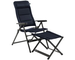 Travellife Barletta Standenstoel Comfort L Blue met Voetenbank - Rugleuning in 7 standen verstelbaar - Met geïntegreerd hoofdkussen - Complete Set