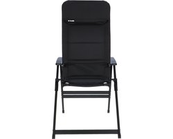 Travellife Festo Campingstoel XL Grafiet Zwart met Voetenbank - 7 Standen - Extra groot zitvlak - 150 kg draagvermogen - Compact opvouwbaar - Geïntegreerd hoofdkussen
