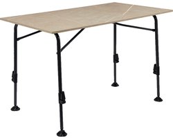 Travellife Mirano Campingtafel exteriolit taupe marble 120 - Extra stevig exteriolit tafelblad - Zeer stabiel lichtgewicht stalen frame - Voorzien van stabilisatievoeten