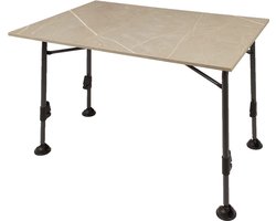 Travellife Mirano Campingtafel Exteriolit taupe marble 80 - Extra stevig exteriolit tafelblad - Zeer stabiel lichtgewicht stalen frame - Voorzien van stabilisatievoeten