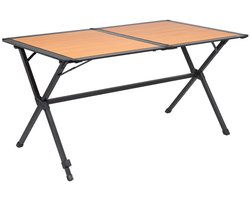 Travellife Nadar Campingtafel 140 x 81 cm - Roll-up tafelblad met houtlook - Lichtgewicht aluminium frame - Inclusief draagtas